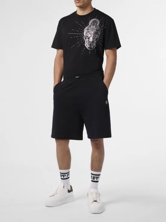 PHILIPP PLEIN Szorty sportowe 29831 Czarny Jogger Fit