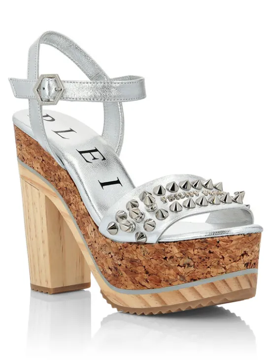 PHILIPP PLEIN Szpilki 27589 Srebrny