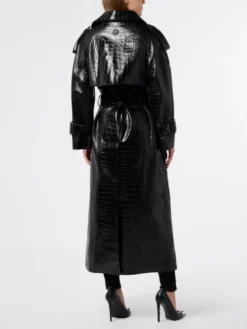 PHILIPP PLEIN Trencz 29066 Czarny Fitted Fit