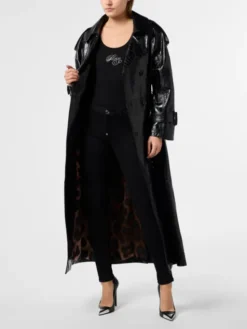 PHILIPP PLEIN Trencz 29066 Czarny Fitted Fit