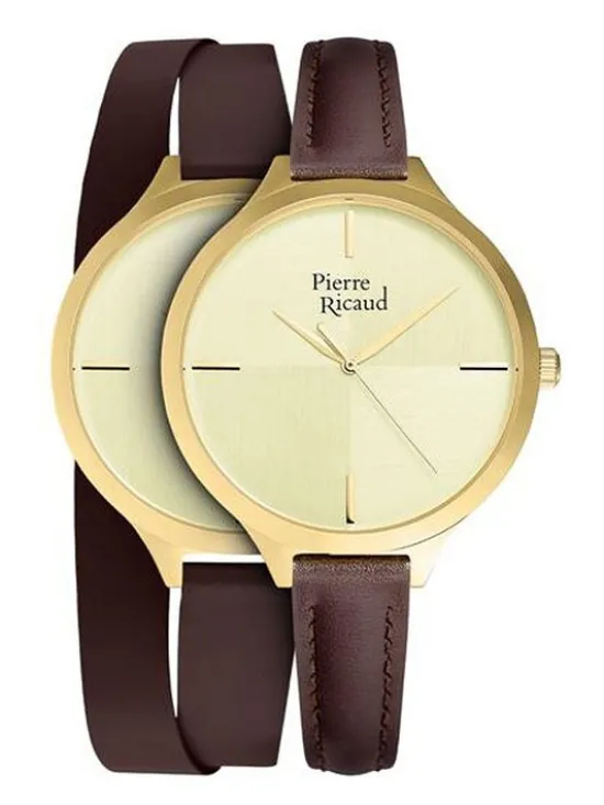 Pierre Ricaud Zegarek P22005.1B11LQ-SET Brązowy