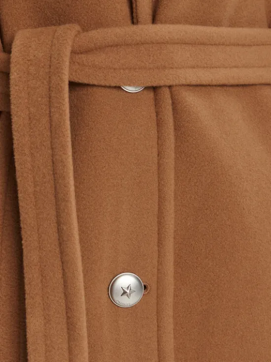 PINKO Płaszcz wełniany 105685 A2SM Brązowy Regular Fit