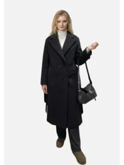 PINKO Płaszcz wełniany Campana Czarny Regular Fit