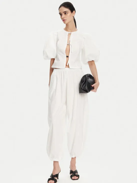 PINKO Spodnie materiałowe 105210 A2LD Biały Relaxed Fit