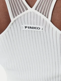 PINKO Sukienka dzianinowa 104802 A2GJ Biały Regular Fit