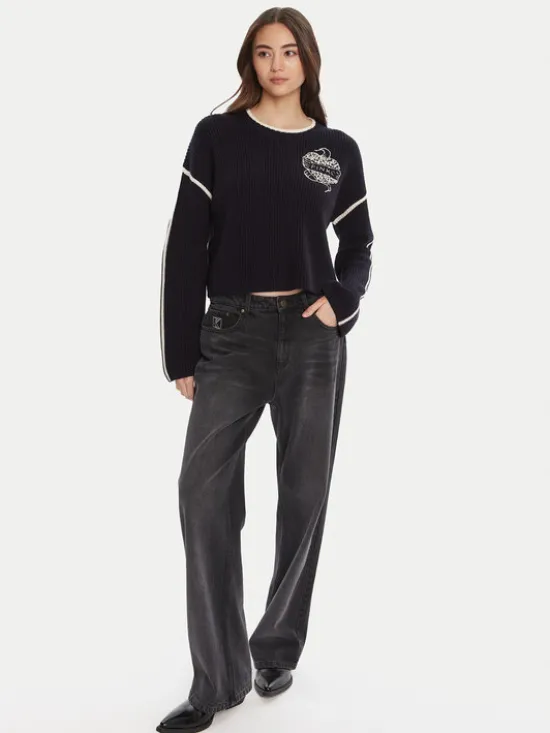 PINKO Sweter Alicudi 105397 A2PK Granatowy Regular Fit