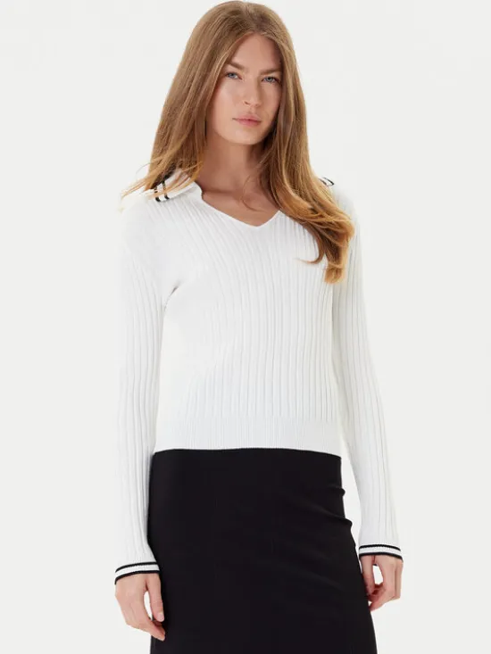 PINKO Sweter Linosa 105418 A2PS Biały Regular Fit