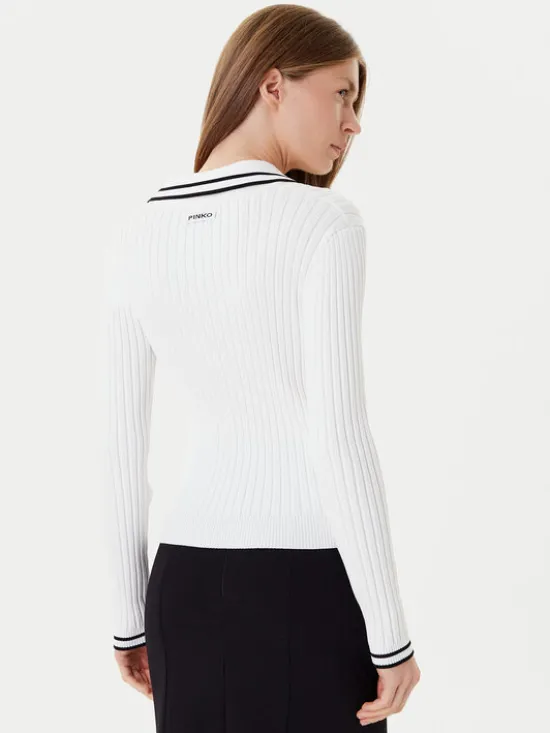 PINKO Sweter Linosa 105418 A2PS Biały Regular Fit