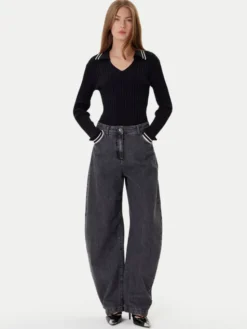 PINKO Sweter Linosa 105418 A2PS Czarny Regular Fit