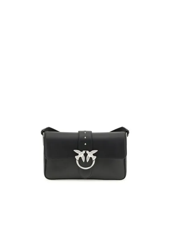 PINKO Torebka Black Leather Shoulder Czarny