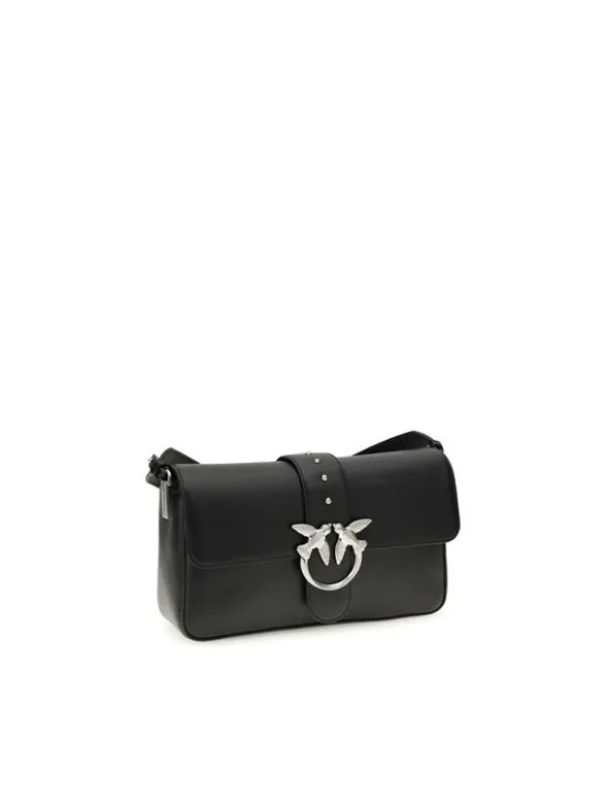 PINKO Torebka Black Leather Shoulder Czarny