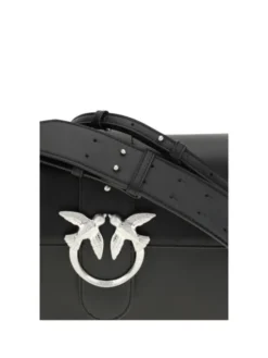 PINKO Torebka Black Leather Shoulder Czarny