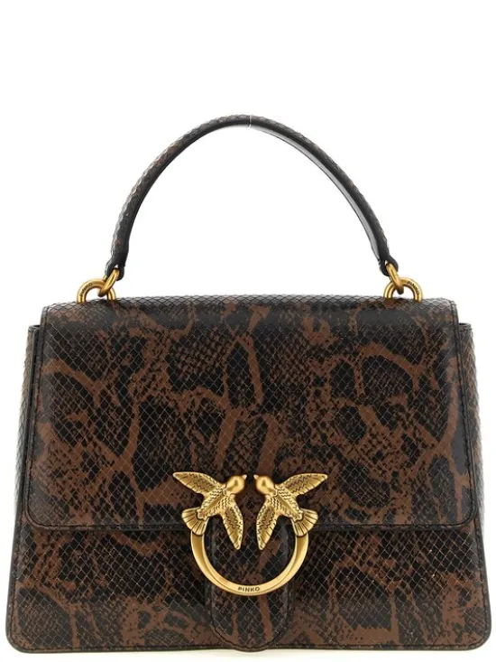 PINKO Torebka Brown Calfskin Hand Brązowy