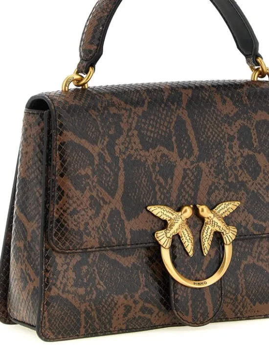 PINKO Torebka Brown Calfskin Hand Brązowy