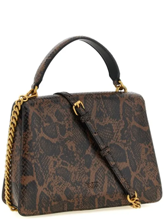 PINKO Torebka Brown Calfskin Hand Brązowy
