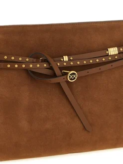 PINKO Torebka Brown Cowhide Shoulder Brązowy
