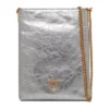 PINKO Torebka Flat Satchel AI 25-26 PCPL 105352 A2OT Srebrny
