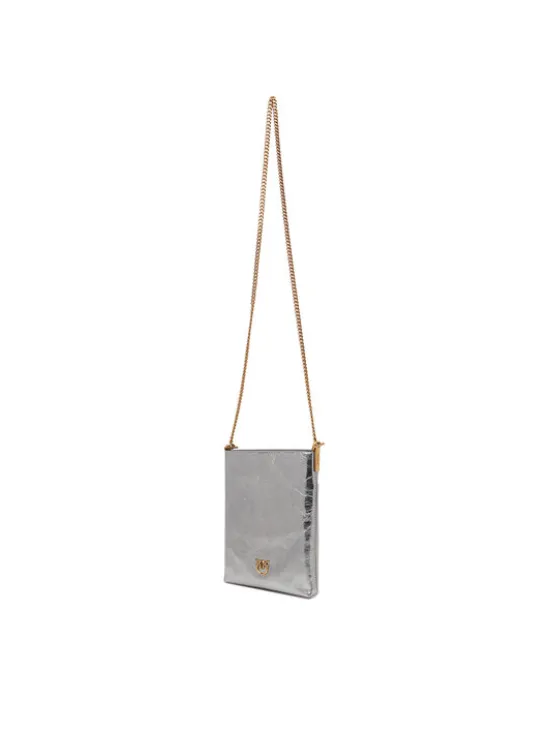 PINKO Torebka Flat Satchel AI 25-26 PCPL 105352 A2OT Srebrny