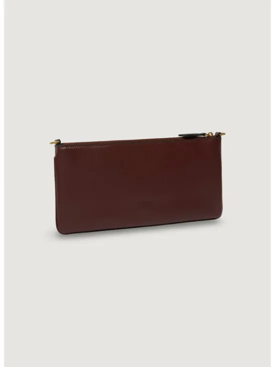 PINKO Torebka NEW HORIZONTAL FLAT VITELLO SE Bordowy