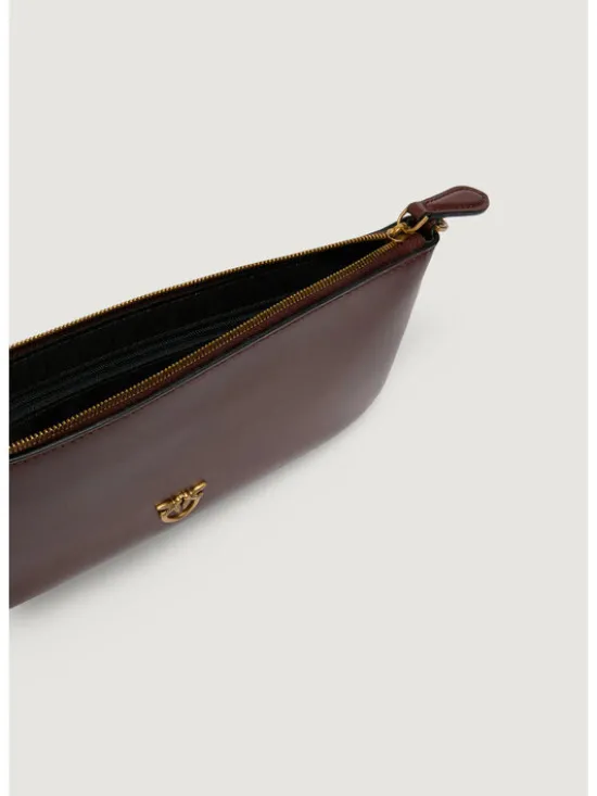 PINKO Torebka NEW HORIZONTAL FLAT VITELLO SE Bordowy
