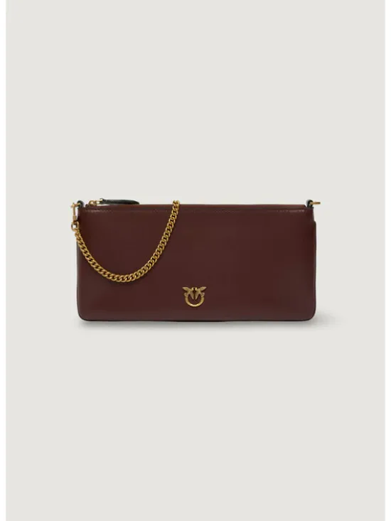 PINKO Torebka NEW HORIZONTAL FLAT VITELLO SE Bordowy