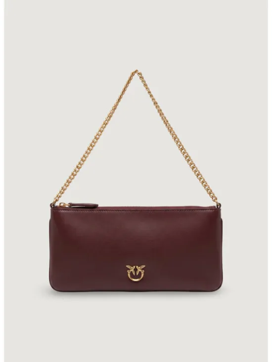 PINKO Torebka NEW HORIZONTAL FLAT VITELLO SE Bordowy