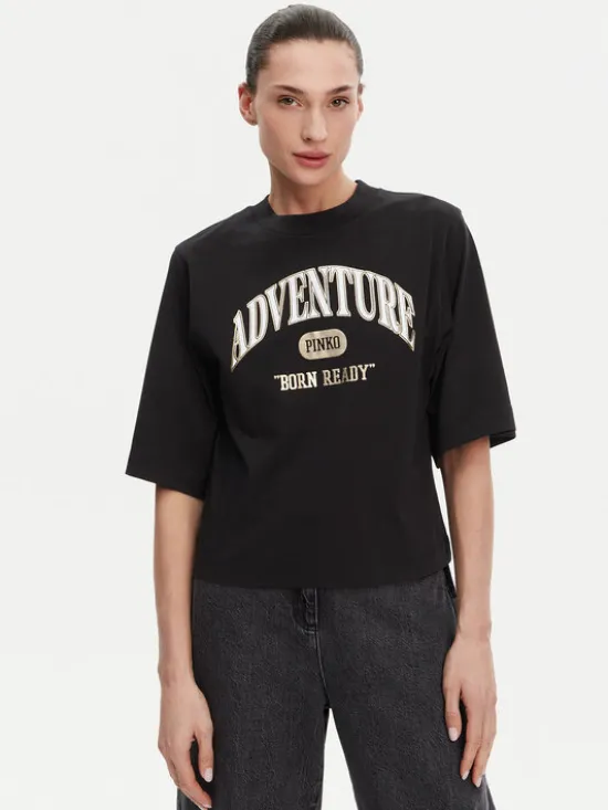 PINKO T-Shirt Niamey 104604 A2CS Czarny Regular Fit