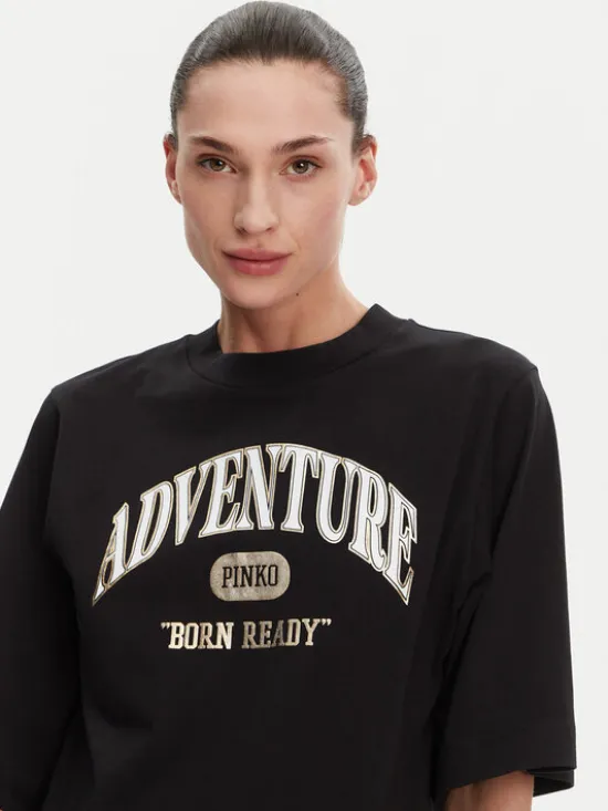 PINKO T-Shirt Niamey 104604 A2CS Czarny Regular Fit