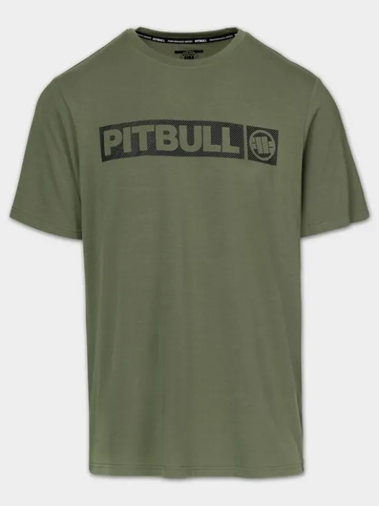 PITBULL Koszulka techniczna Casual Sport HILLTOP Zielony Regular Fit
