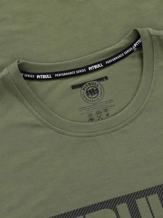 PITBULL Koszulka techniczna Casual Sport HILLTOP Zielony Regular Fit