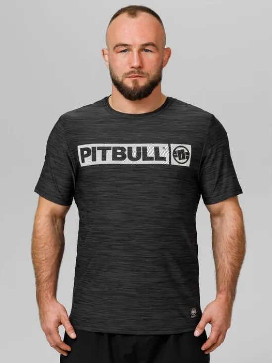 PITBULL Koszulka techniczna Casual Sport Hilltop Czarny Regular Fit