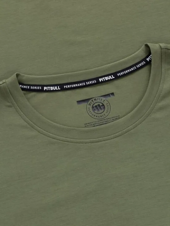 PITBULL Koszulka techniczna Casual Sport SMALL LOGO Zielony Regular Fit