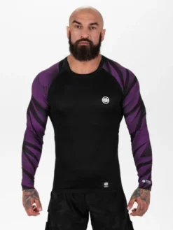 PITBULL Koszulka techniczna Pro plus Belt Fioletowy Regular Fit
