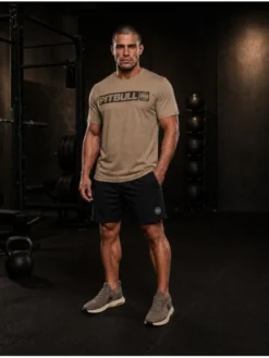 PITBULL Koszulka techniczna Casual Sport HILLTOP Brązowy Regular Fit