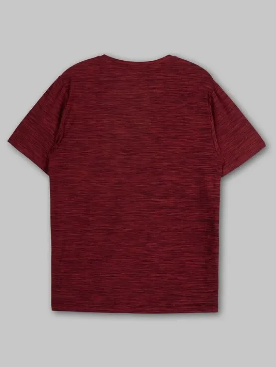 PITBULL Koszulka techniczna Casual Sport Hilltop Bordowy Regular Fit