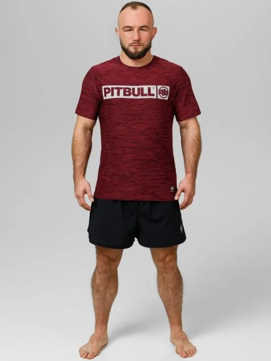 PITBULL Koszulka techniczna Casual Sport Hilltop Bordowy Regular Fit