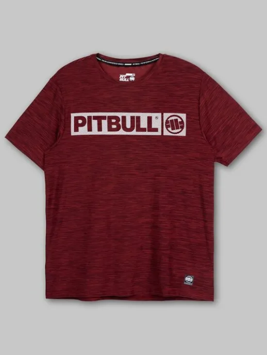PITBULL Koszulka techniczna Casual Sport Hilltop Bordowy Regular Fit