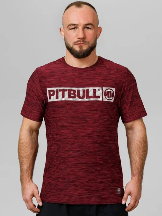 PITBULL Koszulka techniczna Casual Sport Hilltop Bordowy Regular Fit