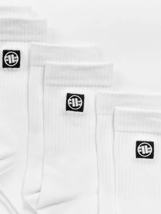 PITBULL Skarpety długie High Ankle Logo Biały