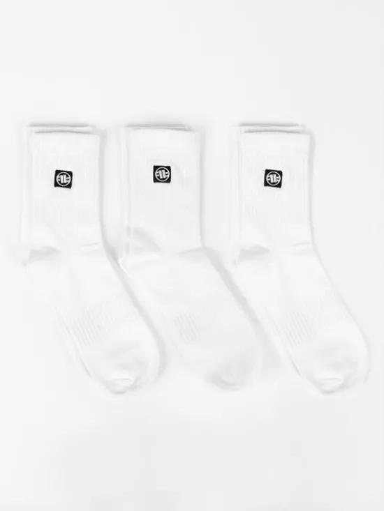 PITBULL Skarpety długie High Ankle Logo Biały
