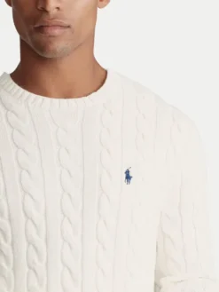 Polo Ralph Lauren Sweter 710775885024 Écru Regular Fit