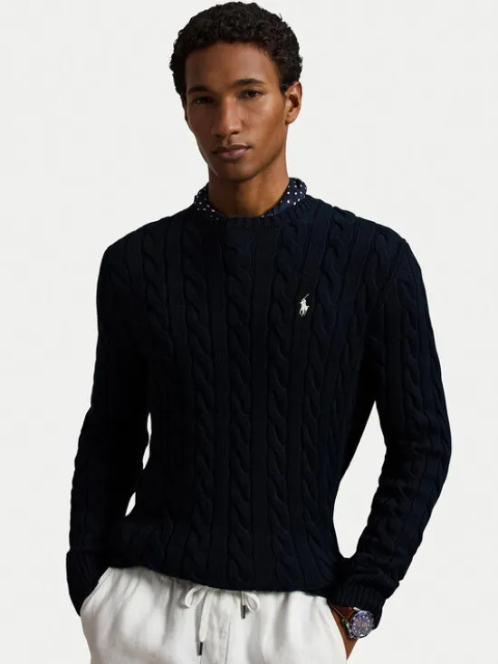 Polo Ralph Lauren Sweter 710775885555 Granatowy Regular Fit