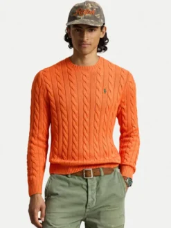Polo Ralph Lauren Sweter 710775885551 Pomarańczowy Regular Fit
