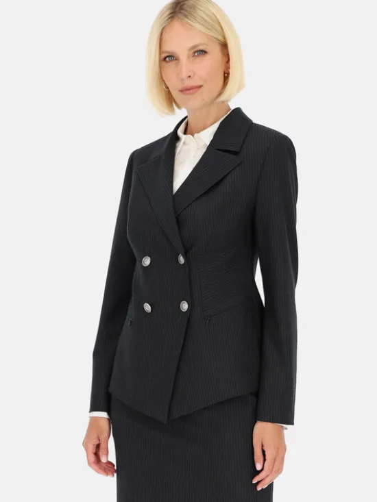 Potis & Verso Marynarka Heven Granatowy Regular Fit