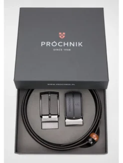 Próchnik Pasek Męski Dwustronny 4 w 1 z Wymienną Klamrą PM2 PS073222000003 Brązowy