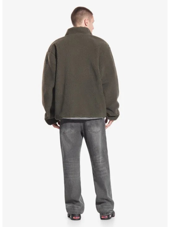 PROSTO. Kurtka zimowa Sherpa Reverse Zielony Regular Fit