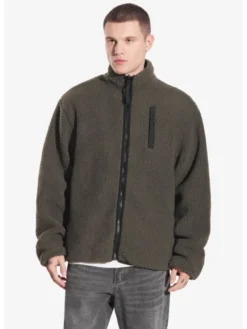 PROSTO. Kurtka zimowa Sherpa Reverse Zielony Regular Fit