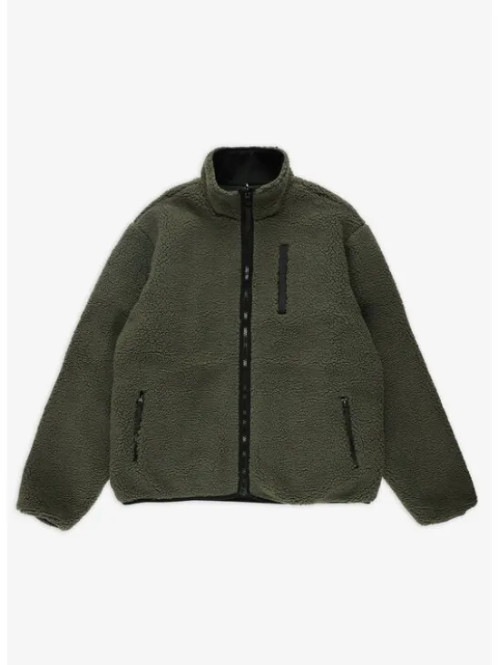 PROSTO. Kurtka zimowa Sherpa Reverse Zielony Regular Fit