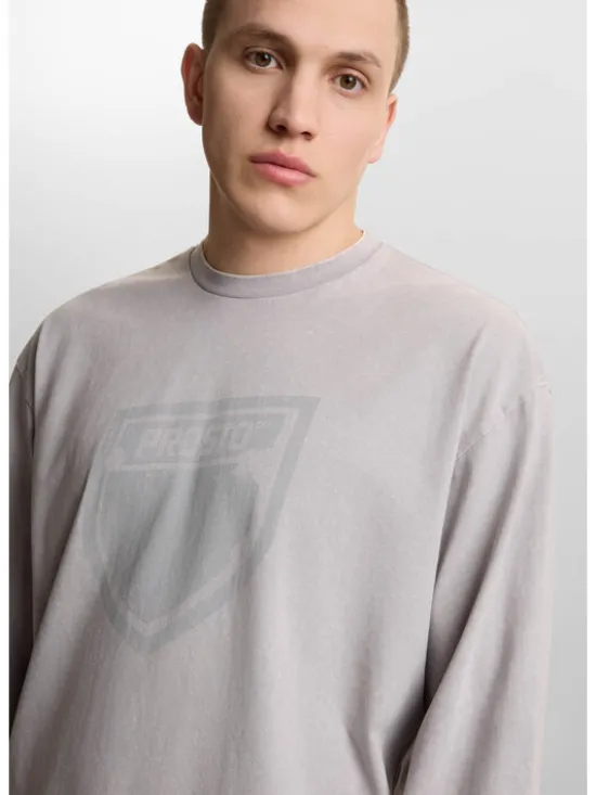 PROSTO. Longsleeve Splash Shield Szary Regular Fit