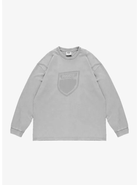 PROSTO. Longsleeve Splash Shield Szary Regular Fit